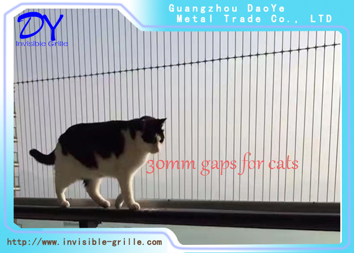 3CM Gap High Rise Ev Balkonu İçin Evcil Hayvanları Görünmez Izgaraları Koruyun