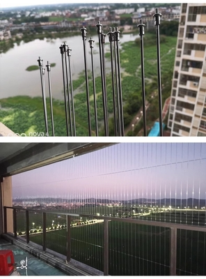3mm rulo çelik tel balkon ızgaraları 100kg kapasiteli balkon rulo ızgaraları