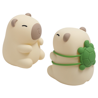 Özel Logo Capybara Çocuklar Hediye Yatak Odası Yatak Tatlı Yumuşak Lamba Rengi Eğimli Köpek Silikon Gece Işığı