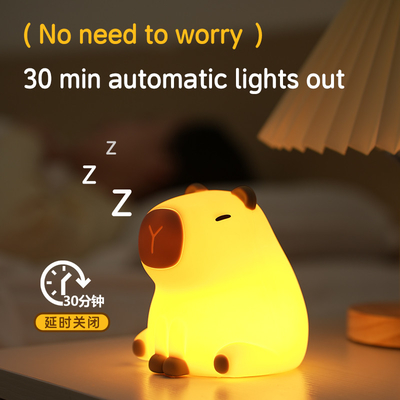 USB Şarj edilebilir Hafifleştirici Capybara Gece Işıklandırması Silikon Gece Işıkları Çocuk Yatak Odası Yatak Masa Lampası