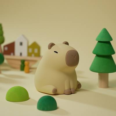 USB Şarj edilebilir Hafifleştirici Capybara Gece Işıklandırması Silikon Gece Işıkları Çocuk Yatak Odası Yatak Masa Lampası