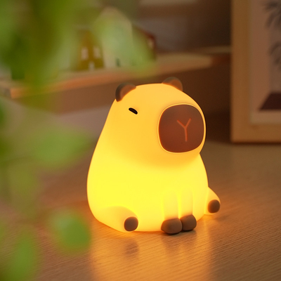 USB Şarj edilebilir Hafifleştirici Capybara Gece Işıklandırması Silikon Gece Işıkları Çocuk Yatak Odası Yatak Masa Lampası