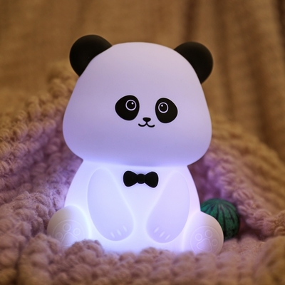Sevimli Hayvan USB Şarj edilebilir Bebek Lambaları Silikon Panda LED Gece Işığı Çocuklar için Gece Işıkları
