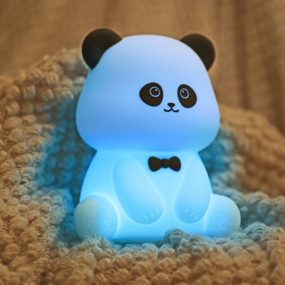Sevimli Hayvan USB Şarj edilebilir Bebek Lambaları Silikon Panda LED Gece Işığı Çocuklar için Gece Işıkları