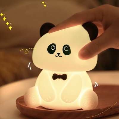 Sevimli Hayvan USB Şarj edilebilir Bebek Lambaları Silikon Panda LED Gece Işığı Çocuklar için Gece Işıkları