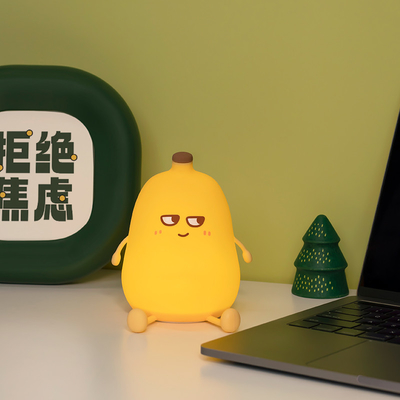 Tatlı Muz Karikatür Meyve LED Gece Işığı Silikon Lamba Dokunma Sensörü Zamanlama USB Şarj edilebilir Çocuk Yatak Odası Doğum Günü Hediyesi