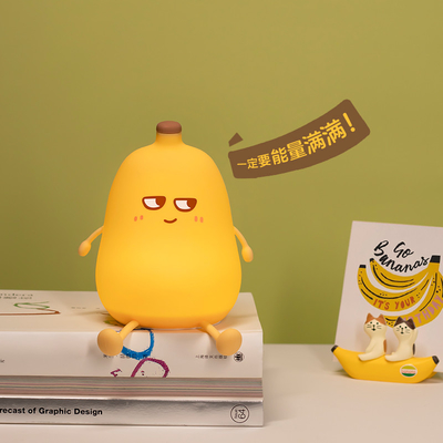 Tatlı Muz Karikatür Meyve LED Gece Işığı Silikon Lamba Dokunma Sensörü Zamanlama USB Şarj edilebilir Çocuk Yatak Odası Doğum Günü Hediyesi