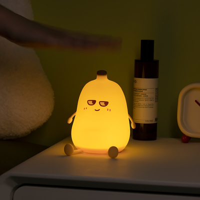 Tatlı Muz Karikatür Meyve LED Gece Işığı Silikon Lamba Dokunma Sensörü Zamanlama USB Şarj edilebilir Çocuk Yatak Odası Doğum Günü Hediyesi