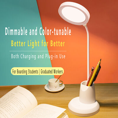 Modern Basit Kalemlik Masa Lambası LED Şarj Edilebilir Takılabilir Göz Korumalı Çalışma Lambası Üniversite Yurdu Okuma Lambası Dokunmatik