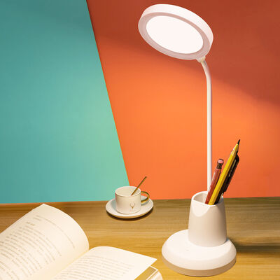Modern Simple Pen Holder Desk Lamp LED Rechargeable Plug-in Eye Protection Study Lamp College Dormitory Reading Lamp Touch