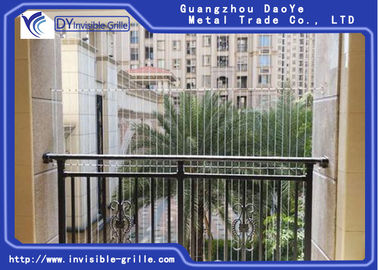 Balkon Görünmez Izgara için Koruma Güvenliği Paslanmaz Çelik Tel Izgara Alüminyum