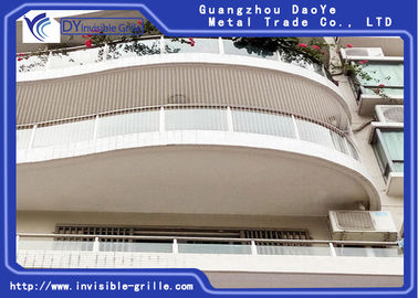 Anti Pas Güvenlik Izgaraları Balkon için Daha Güçlü Temel Çerçeve Tel Alüminyum Görünmez Izgara